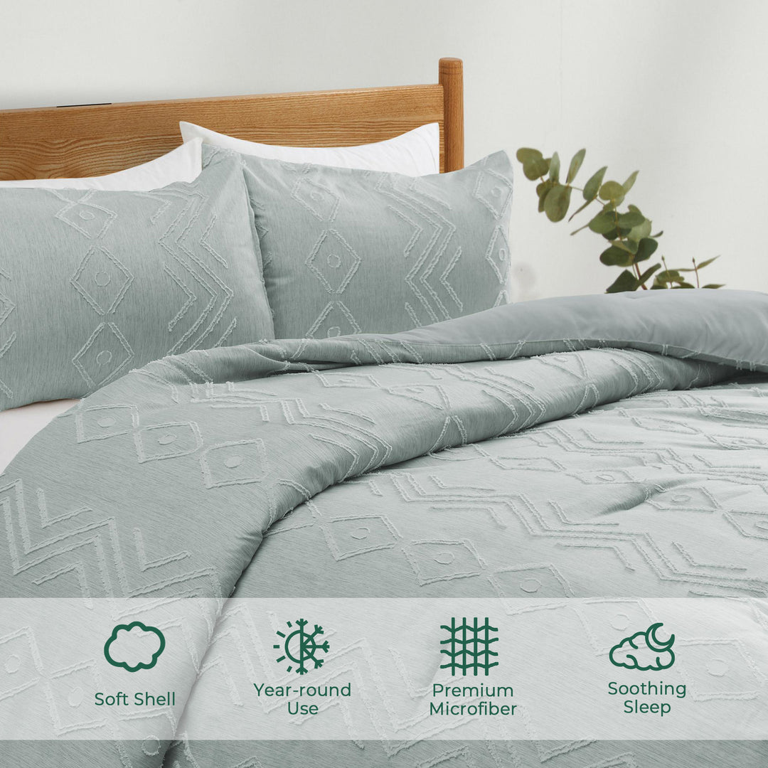 Down Alternative Comforter Set Comforter with Sham-Quilted Duvet Insert with Corner Tabs Image 3