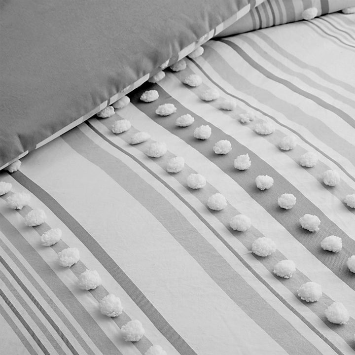 Pom Pom Textured Bed Set, All Season Soft Microfiber Complete Bedding Set for All Season Warmth Image 6