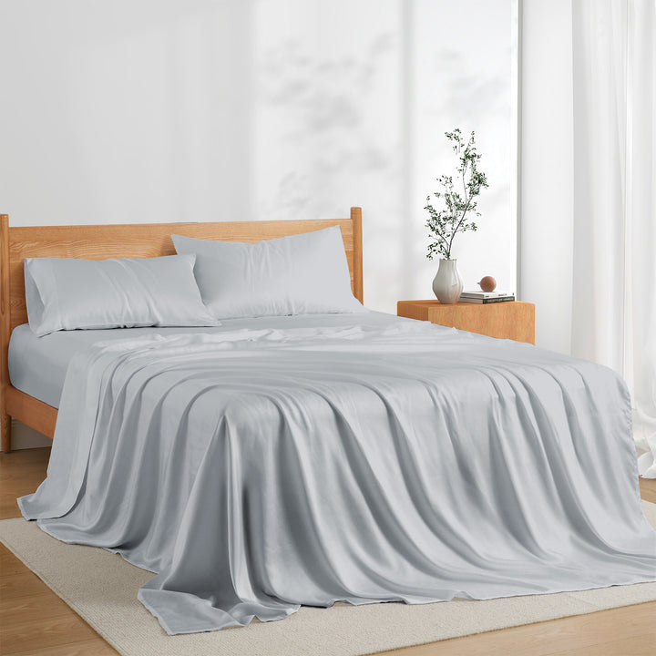 Premium Moisture-wicking Lyocell Tencel Sheet Set - 4pc - 2 Pillowcases 1 Fitted 1 Flat Image 5