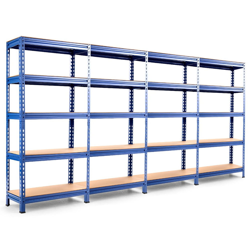 Costway 4PCS 5-Tier Metal Storage Shelves 60Adjustable Shelves Silver\Gray\ Blue Image 2