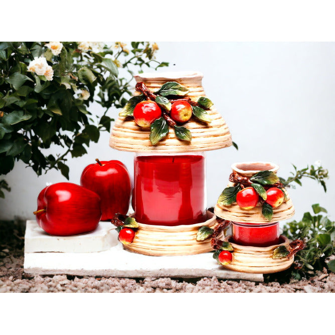 Ceramic Large Apple Candle Holder Shade and Base, Home Dcor, , , Kitchen Dcor, Farmhouse Dcor Image 2