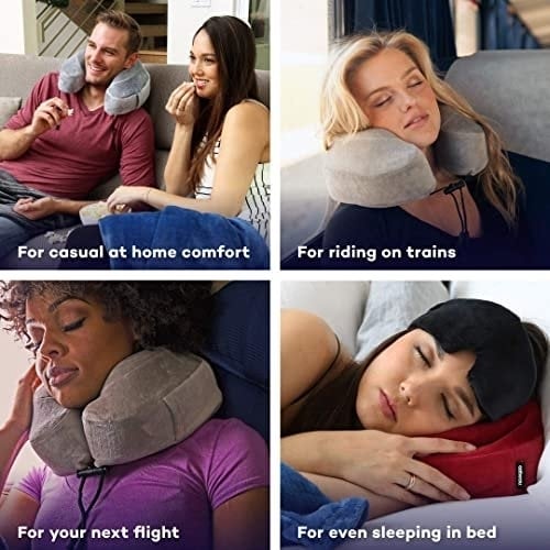 Cabeau Evolution Classic 100% Memory Foam Travel Neck Pillow for Airplanes and Travel, 360-Degree Support, Midnight Image 8