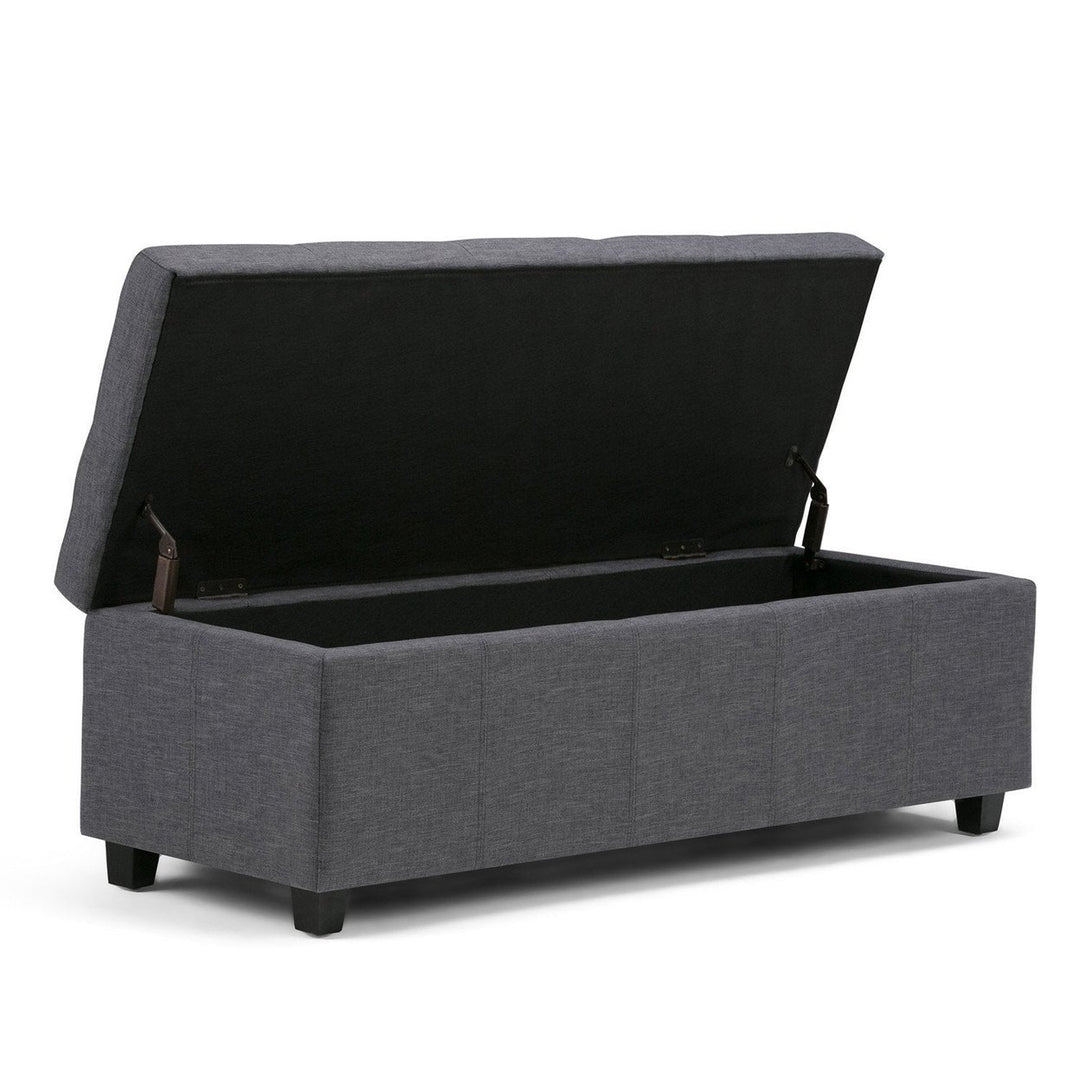 Castleford Linen Storage Ottoman Bench 48 Inch Rectangular Tufted Large Chest Image 3