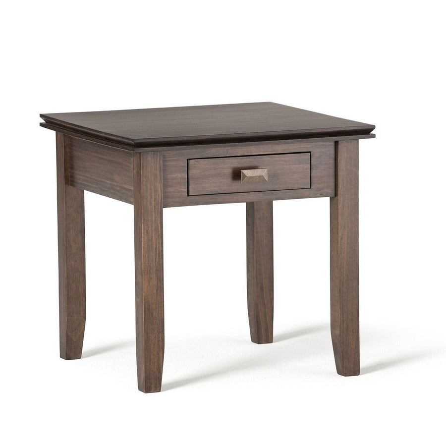 Artisan End Table Solid Pine Furniture with Drawer Antique Bronze Multiple Colors Image 1