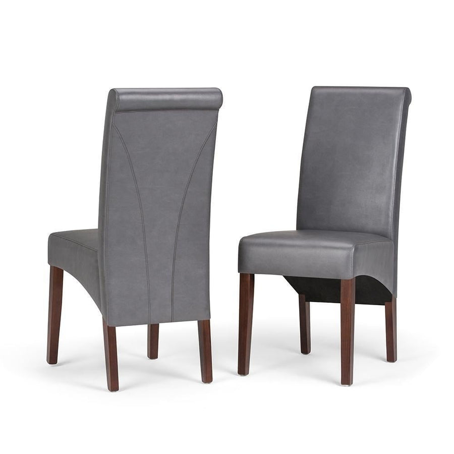 Avalon Dining Chair Set of 2 Faux Leather Curved Back Kitchen Office Seating Image 1