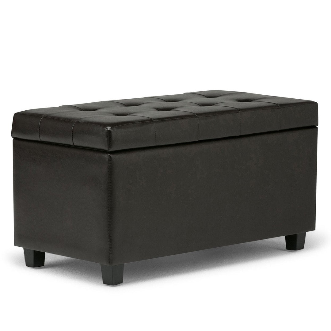 Cosmopolitan Storage Ottoman in Vegan Leather Image 1