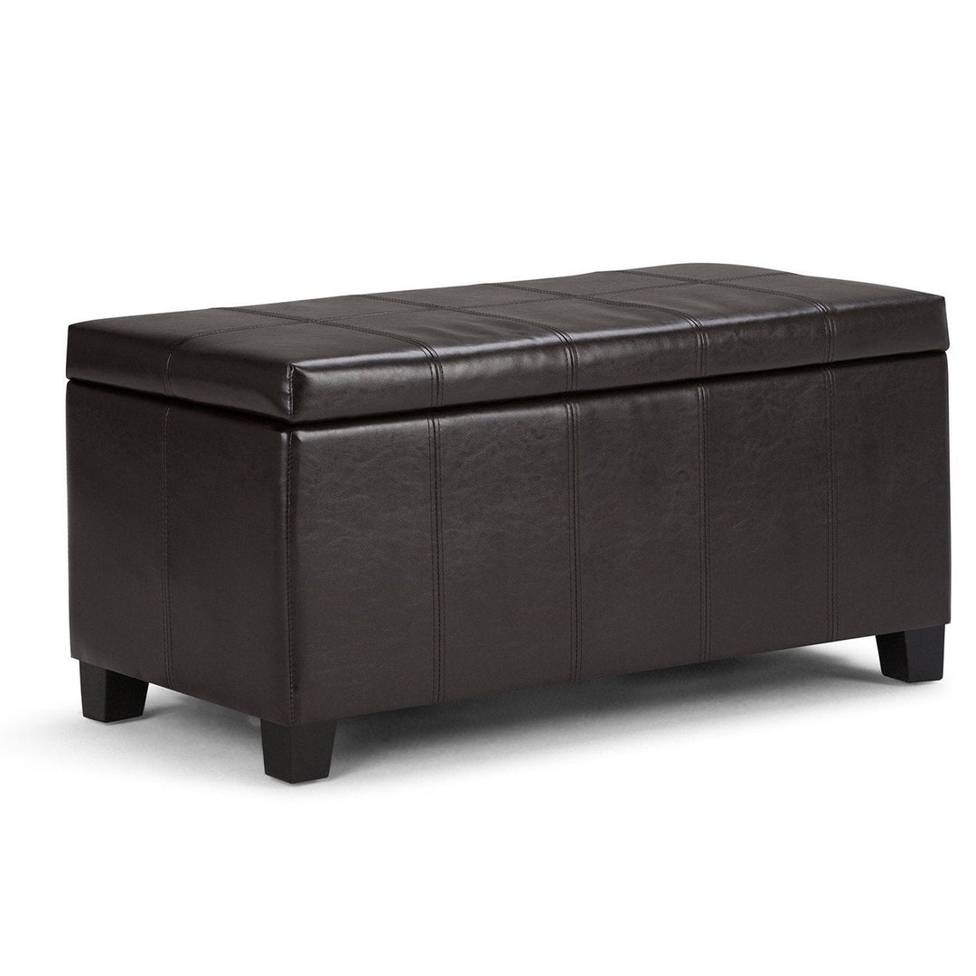 Dover Storage Ottoman in Vegan Leather Image 1