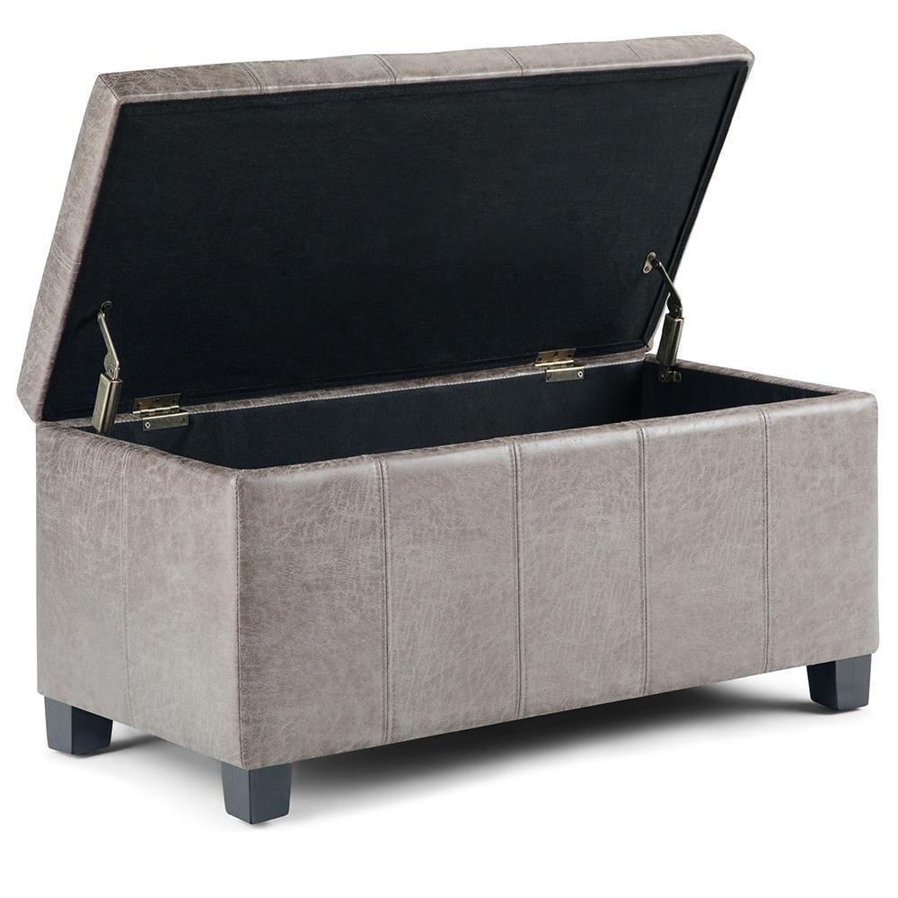 Dover Storage Ottoman in Distressed Vegan Leather Image 5