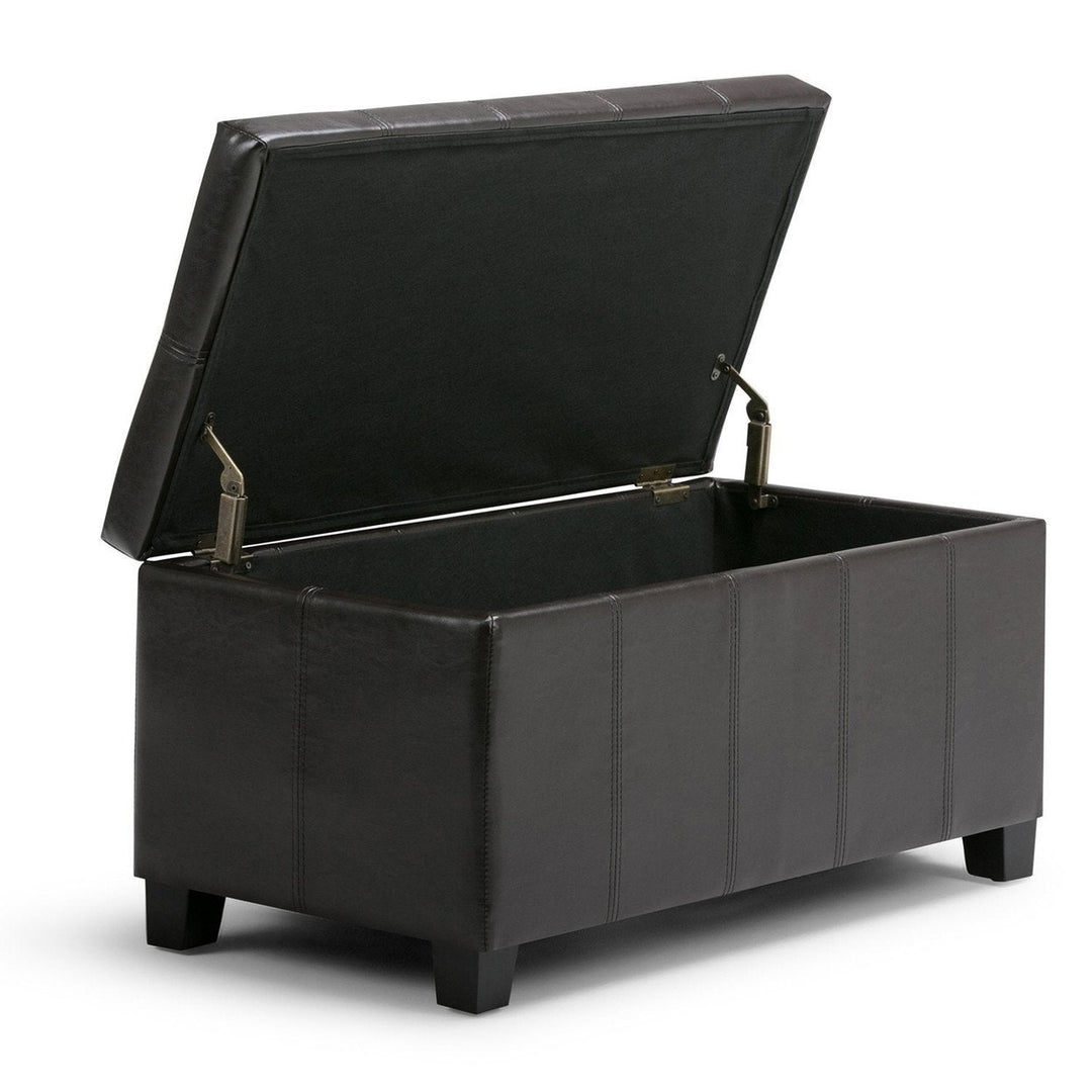 Dover Storage Ottoman in Vegan Leather Image 8