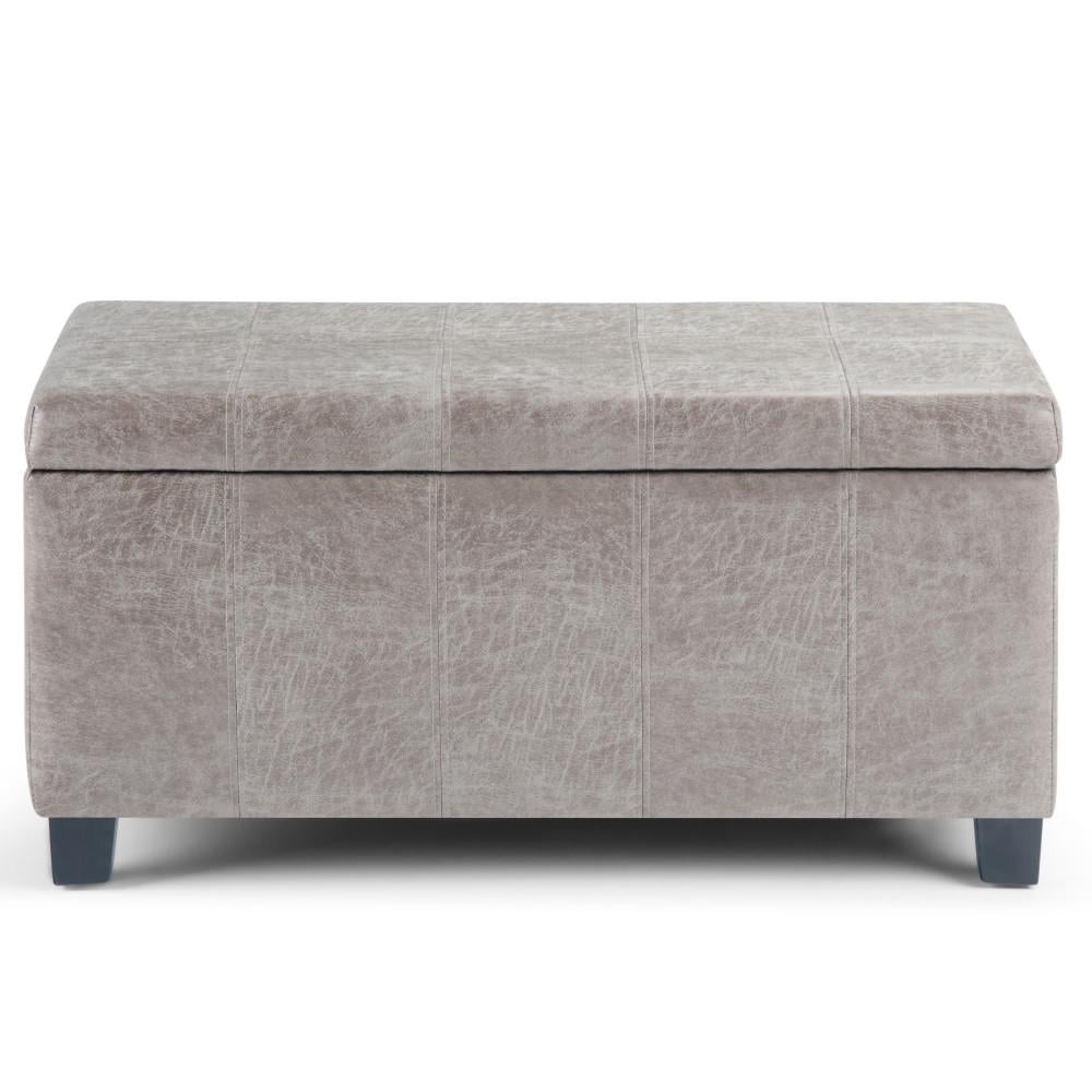 Dover Storage Ottoman in Distressed Vegan Leather Image 7