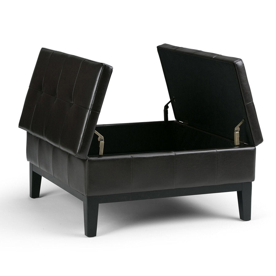 Dover Table Ottoman in Vegan Leather Image 1