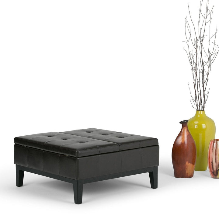 Dover Table Ottoman in Vegan Leather Image 7