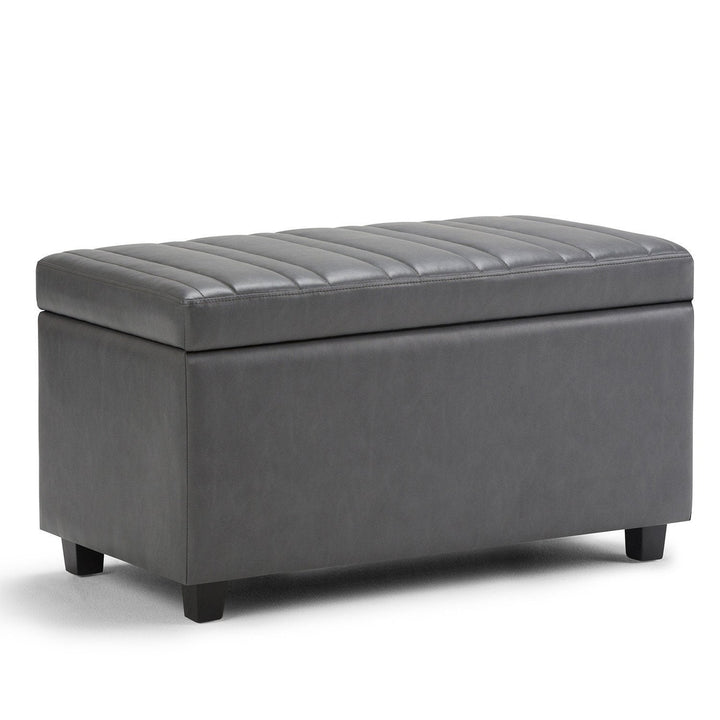 Darcy Storage Ottoman in Vegan Leather Image 1