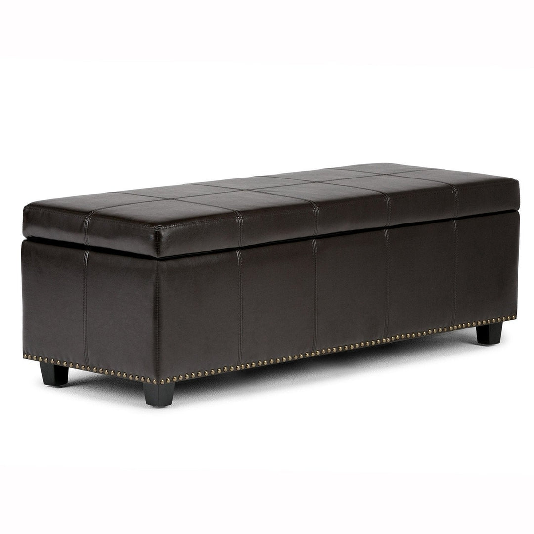 Kingsley Large Storage Ottoman in Vegan Leather Image 1