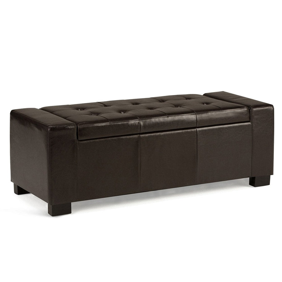 Laredo Storage Ottoman in Vegan Leather Image 1