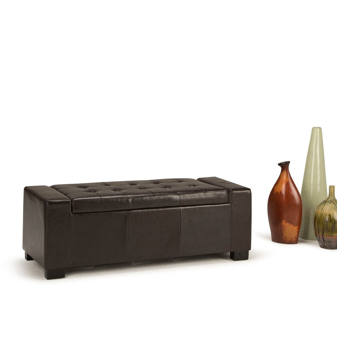 Laredo Storage Ottoman in Vegan Leather Image 4