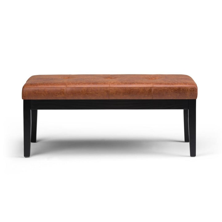 Lacey Ottoman Bench in Distressed Vegan Leather Image 7