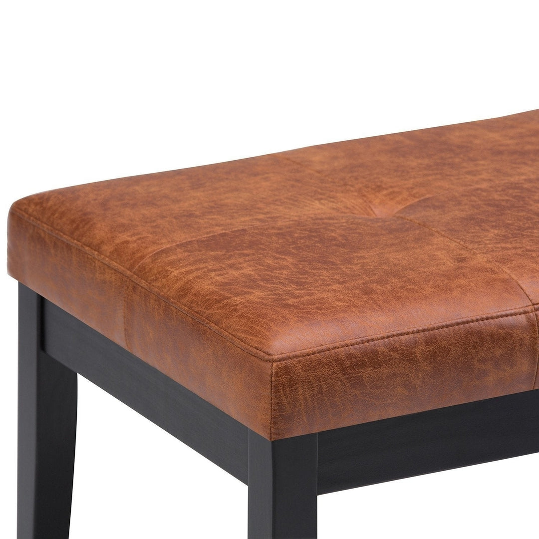 Lacey Ottoman Bench in Distressed Vegan Leather Image 8