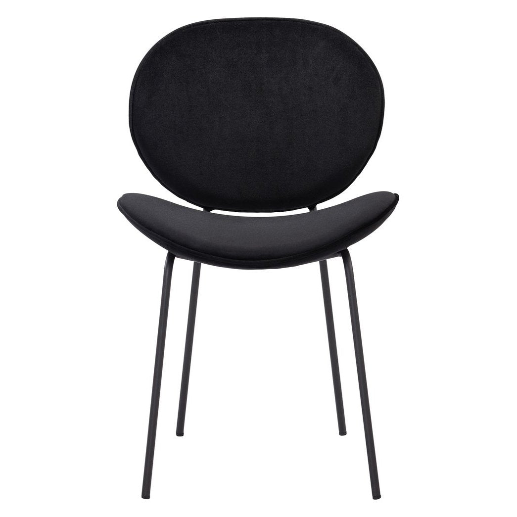 Ormer Dining Chair Black Velvet Matt Metal Legs W 54cm D 59cm H 81cm SH 47cm Image 2