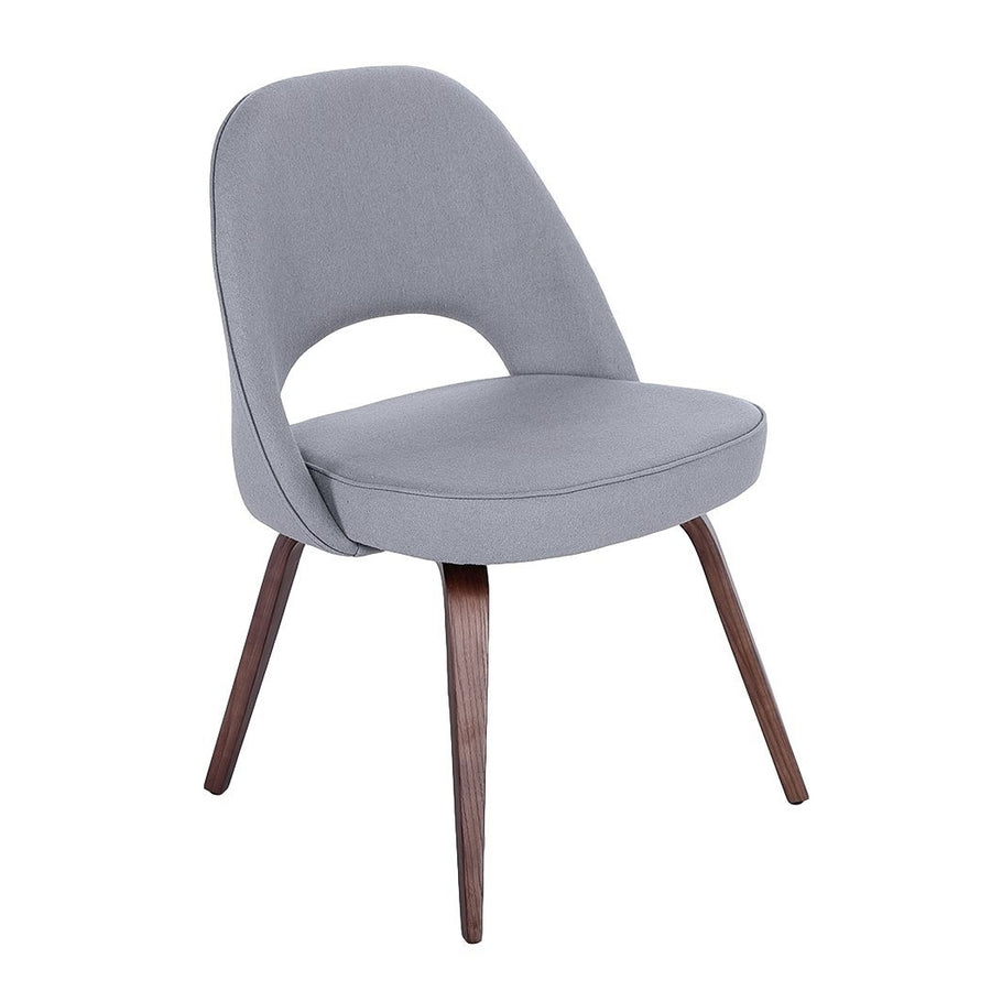 Sienna Executive Side Chair - Grey Fabric and Walnut Legs Image 1