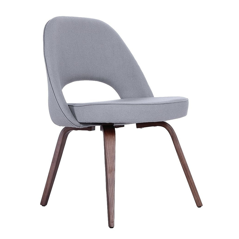 Sienna Executive Side Chair - Grey Fabric and Walnut Legs Image 2