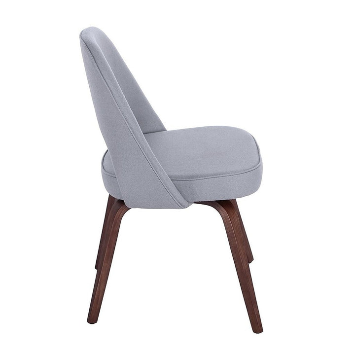 Sienna Executive Side Chair - Grey Fabric and Walnut Legs Image 4