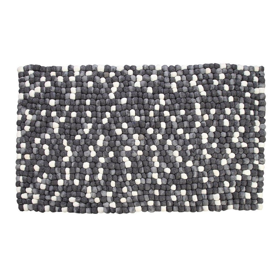 Amala - Handmade Wool Felt Pebble Rug - Grey Image 1