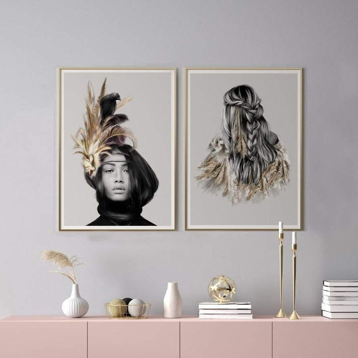 Crow and Feathers Print fine Matte Art Poster Various Sizes A3 to 70x100cm Image 2