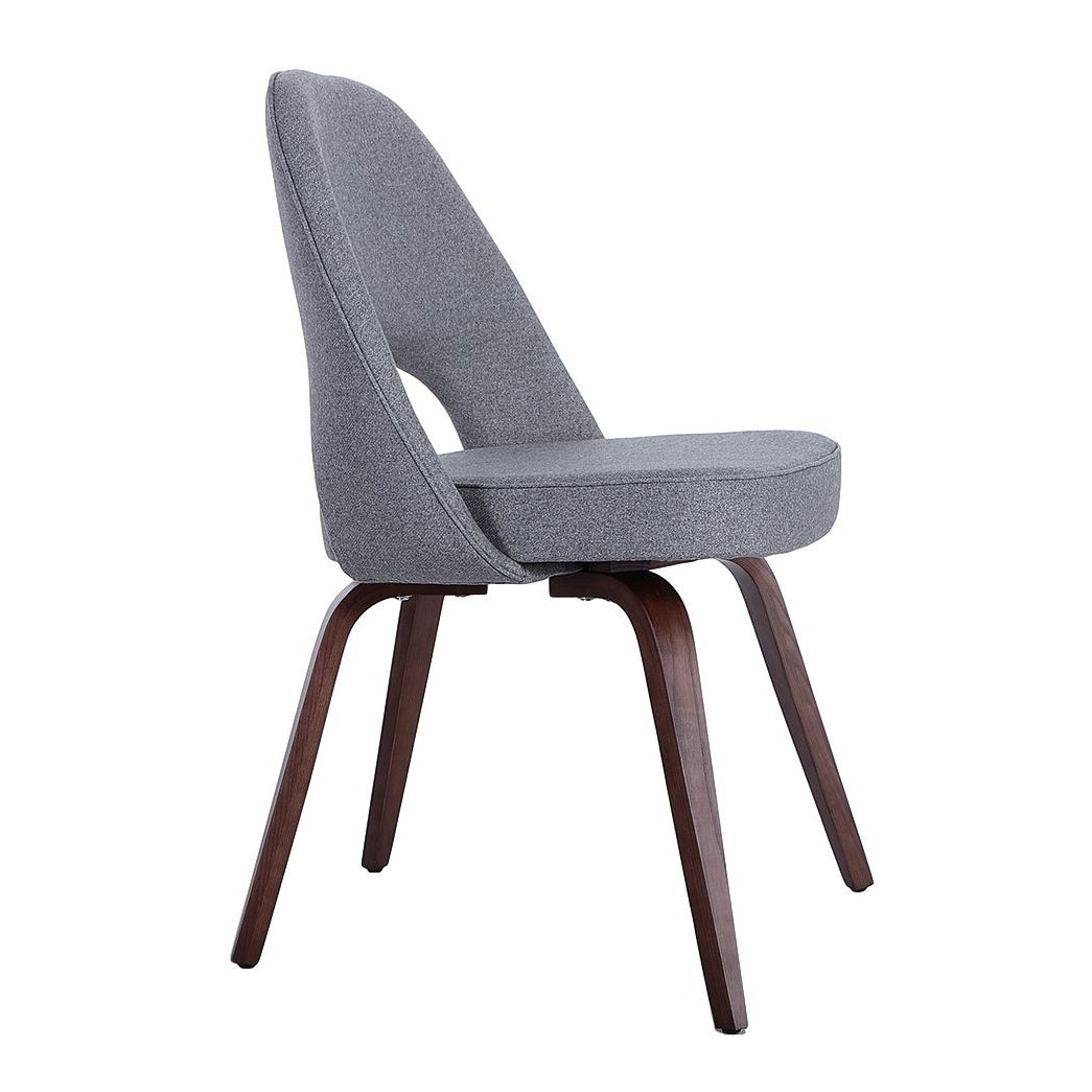 Sienna Executive Side Chair - Dark Grey Fabric and Walnut Legs Image 3