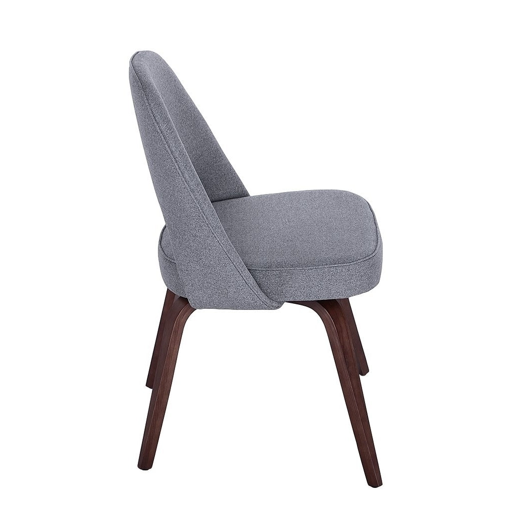 Sienna Executive Side Chair - Dark Grey Fabric and Walnut Legs Image 4