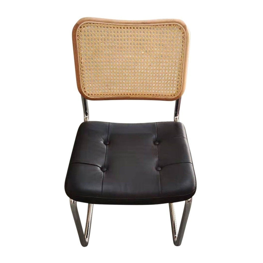 Emy Side Chair - Natural and Black Leather Image 1