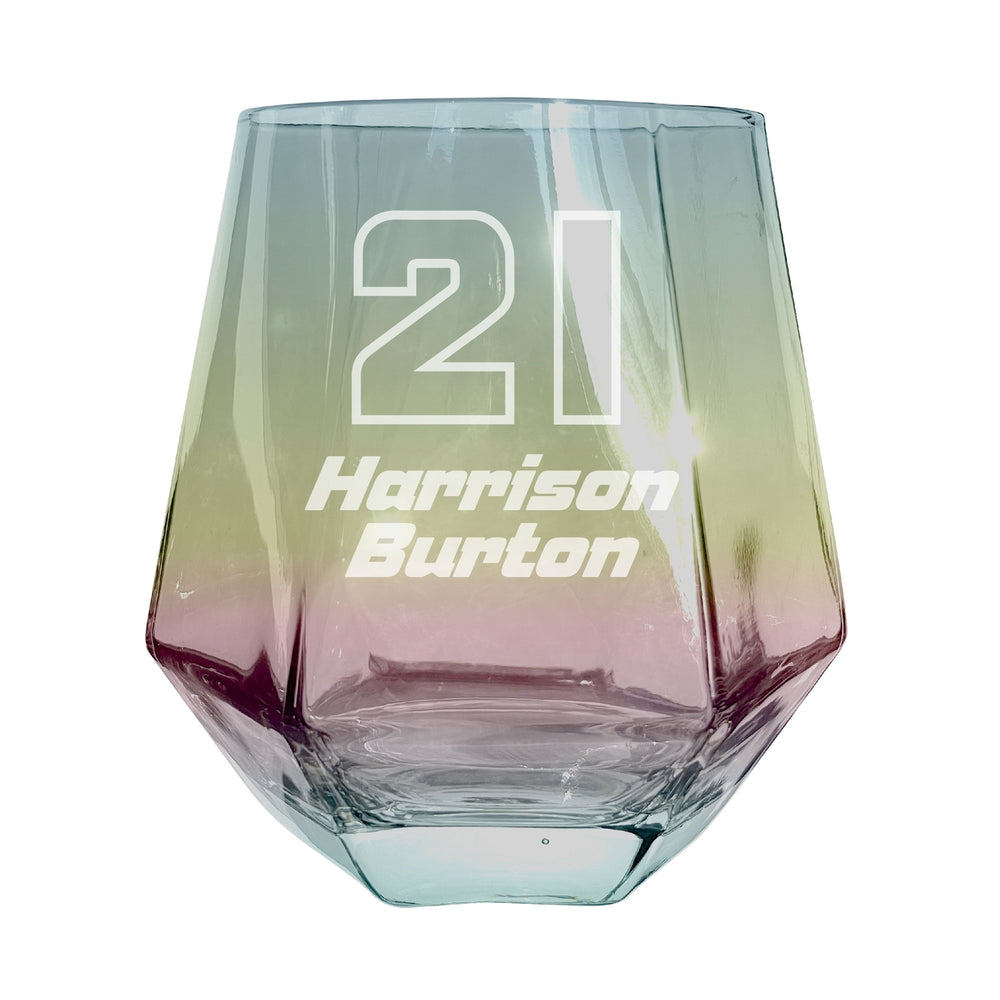 21 Harrison Burton Officially Licensed 10 oz Engraved Diamond Wine Glass Image 2