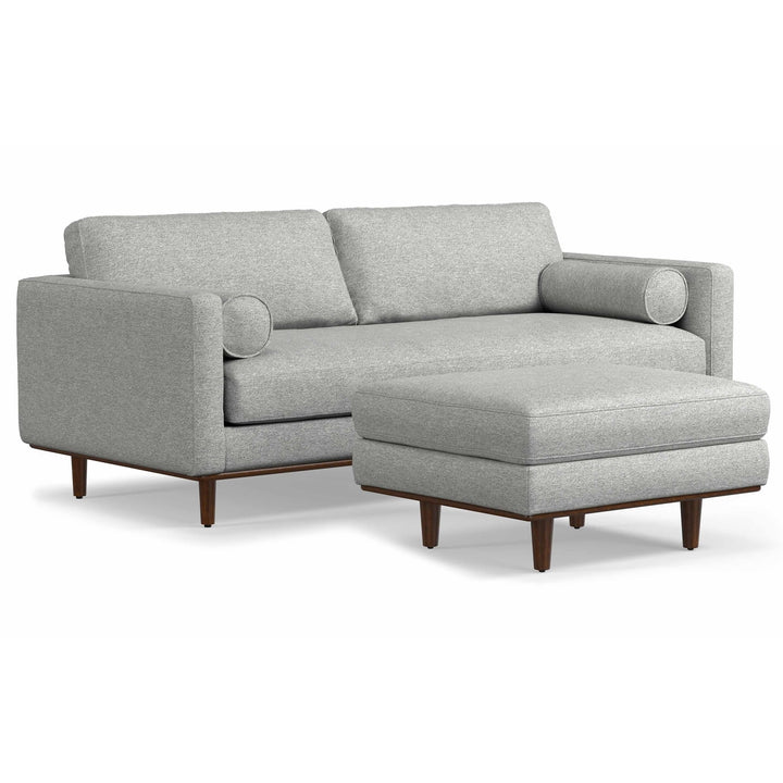 Morrison 89-inch Sofa and Ottoman Set Woven-Blend Fabric Living Room Furniture Image 1