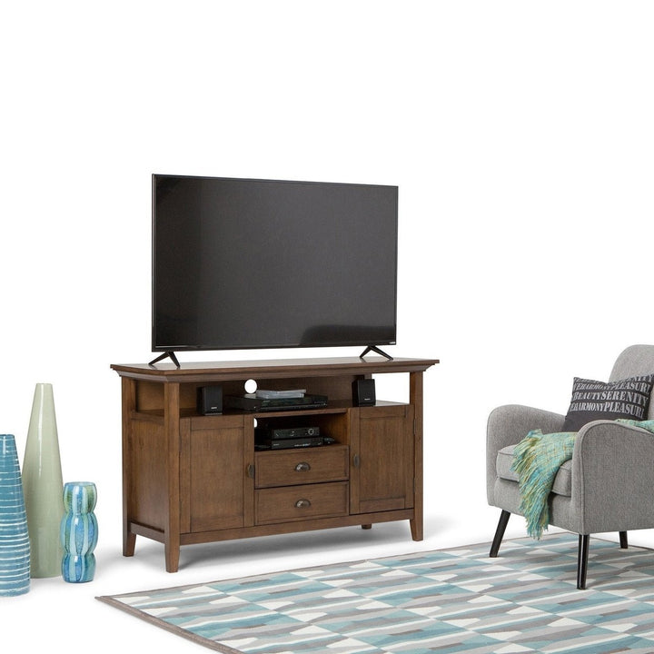 Redmond Tall TV Stand for TVs up to 60 inches Solid Wood Rustic Design 54" W Image 4