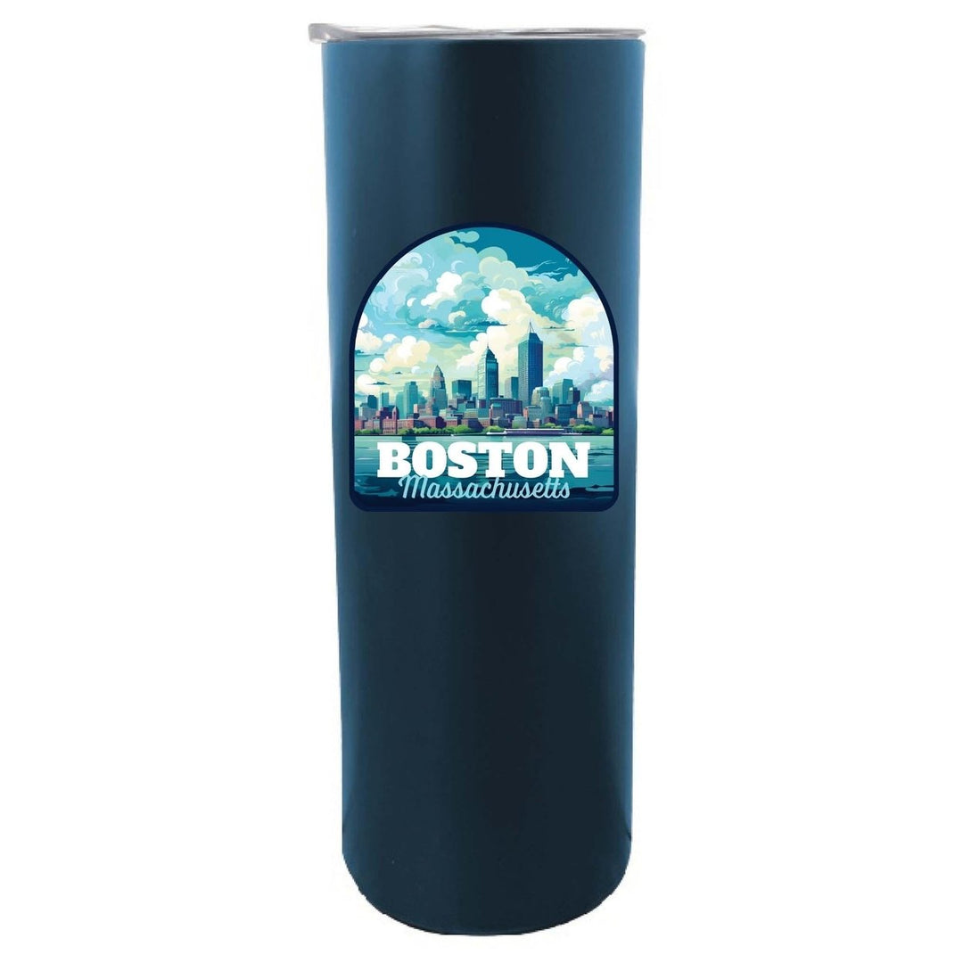 Boston Massachusetts A Souvenir 20 oz Insulated Skinny Tumbler Glitter Image 1