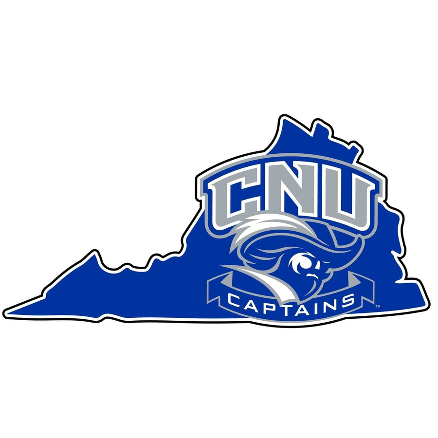 Christopher Newport Captains 4-Inch State Shape NCAA Vinyl Decal Sticker for Fans, Students, and Alumni Image 1