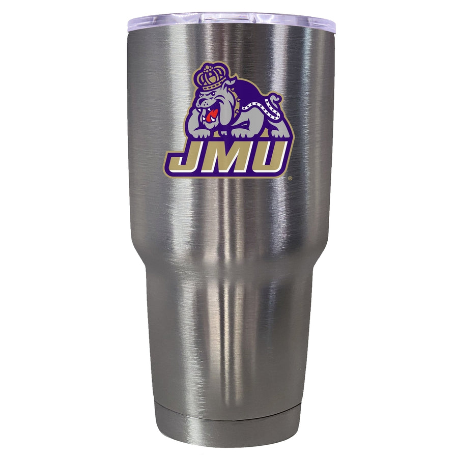 James Madison Dukes Mascot Logo Tumbler - 24oz Color-Choice Insulated Stainless Steel Mug Image 1