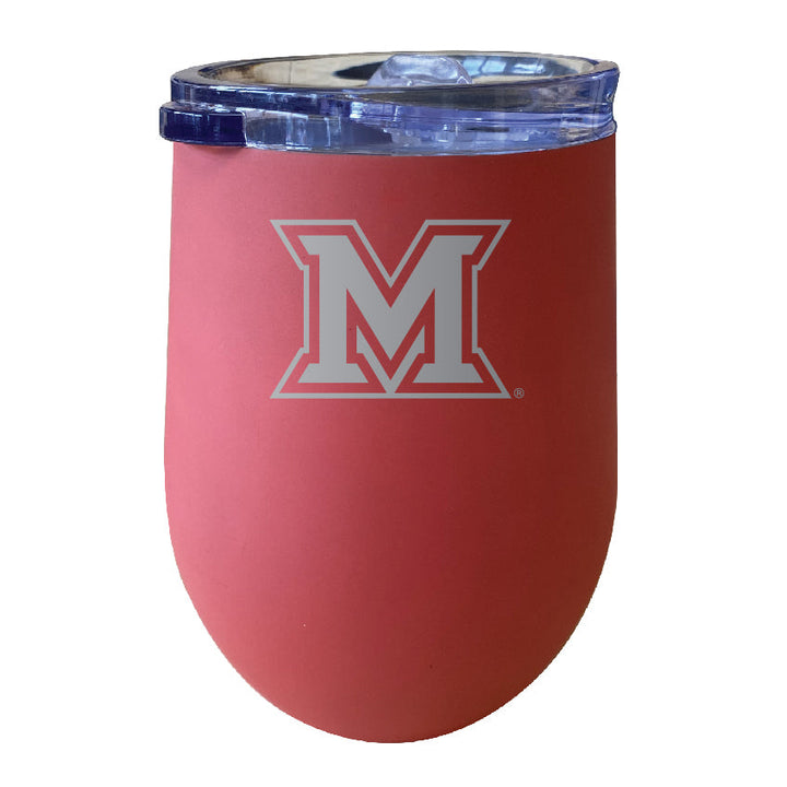 Miami University of Ohio NCAA Laser-Etched Wine Tumbler - 12oz Stainless Steel Insulated Cup Image 2