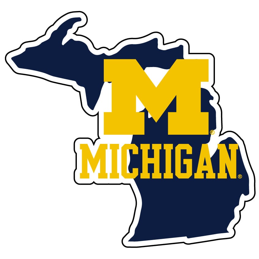 Michigan Wolverines 4-Inch State Shape NCAA Vinyl Decal Sticker for Fans, Students, and Alumni Image 1