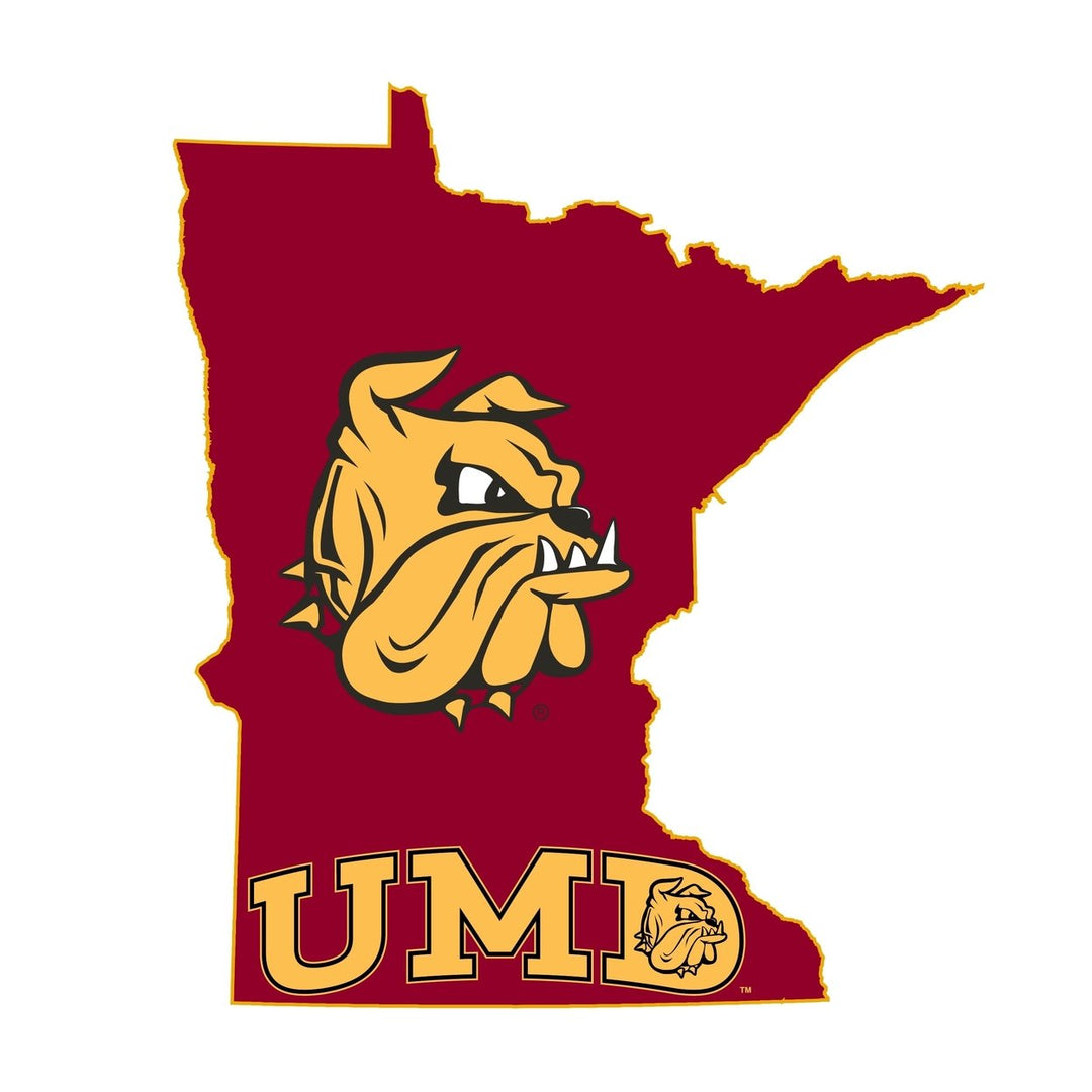 Minnesota Duluth Bulldogs 4-Inch State Shape NCAA Vinyl Decal Sticker for Fans, Students, and Alumni Image 1