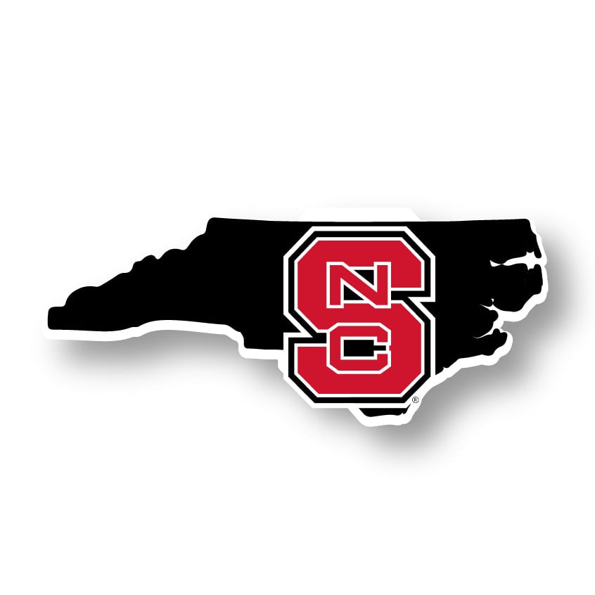 NC State Wolfpack 4-Inch State Shape NCAA Vinyl Decal Sticker for Fans, Students, and Alumni Image 1