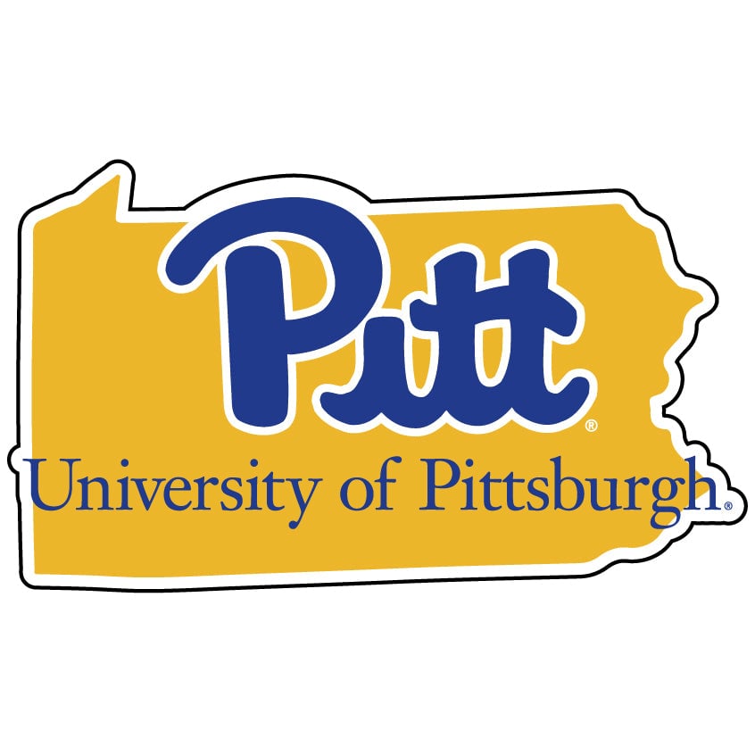 Pittsburgh Panthers 4-Inch State Shape NCAA Vinyl Decal Sticker for Fans, Students, and Alumni Image 1