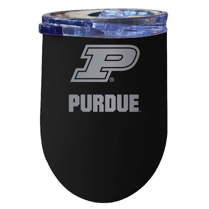 Purdue Boilermakers NCAA Laser-Etched Wine Tumbler - 12oz Stainless Steel Insulated Cup Image 1