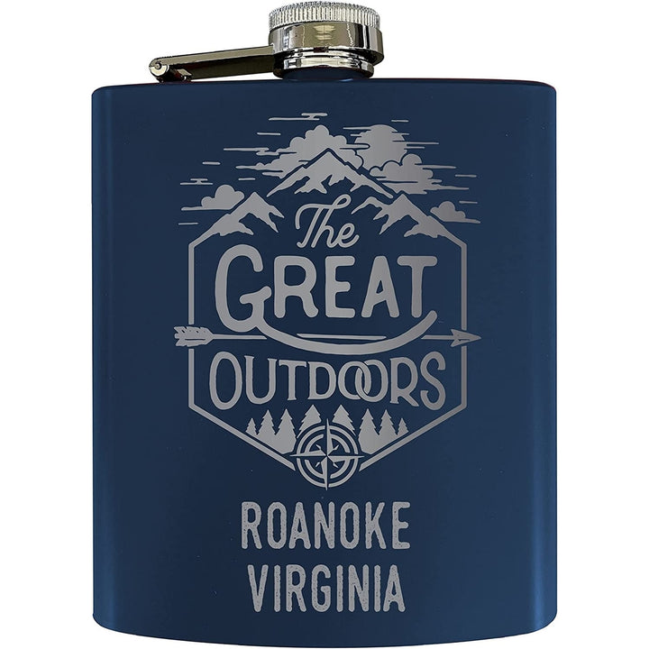 Roanoke Virginia Laser Engraved Explore the Outdoors Souvenir 7 oz Stainless Steel Flask Image 4