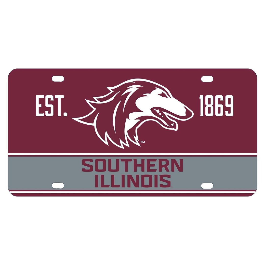 NCAA Southern Illinois Salukis Metal License Plate - Lightweight, Sturdy and Versatile Image 1