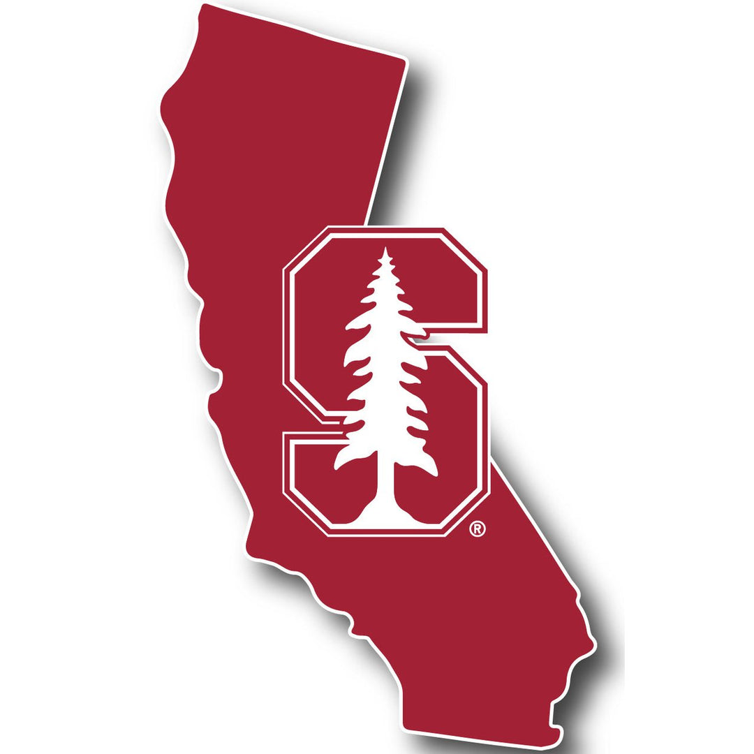 Stanford University 4-Inch State Shape NCAA Vinyl Decal Sticker for Fans, Students, and Alumni Image 1