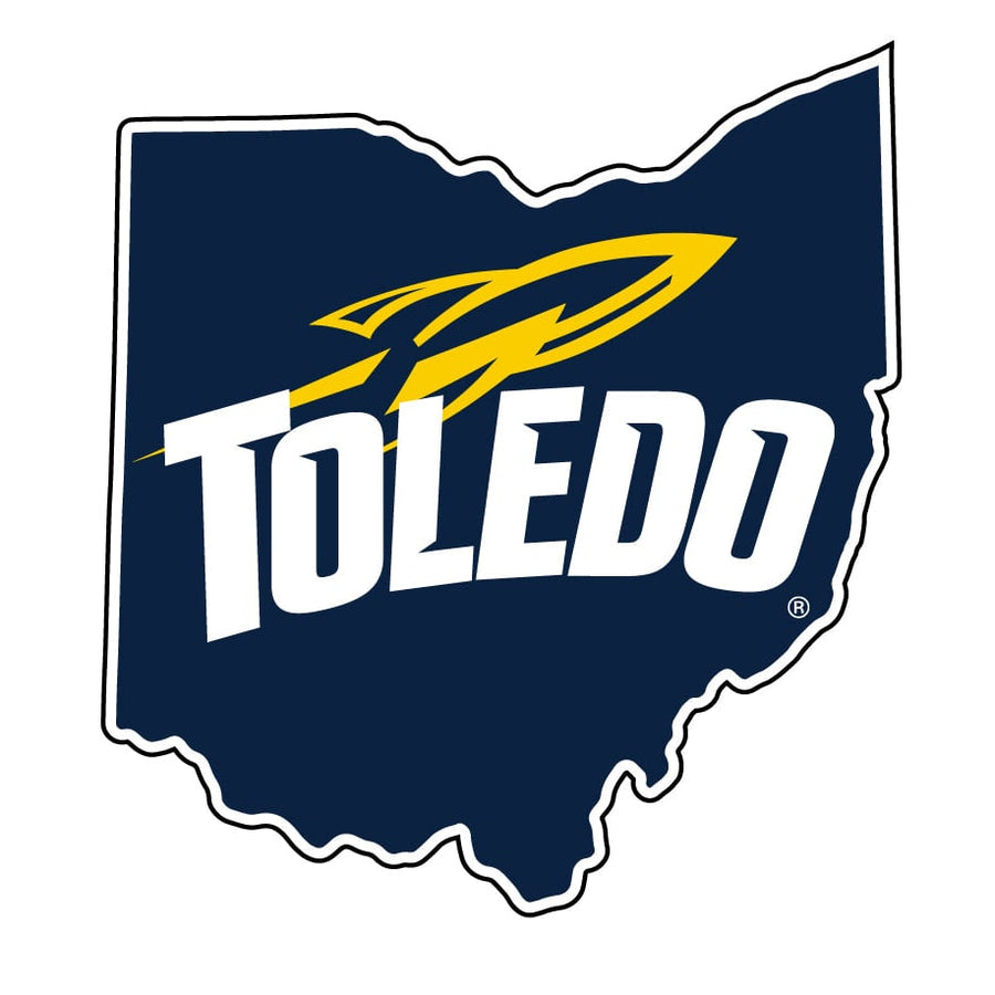 Toledo Rockets 4-Inch State Shape NCAA Vinyl Decal Sticker for Fans, Students, and Alumni Image 1