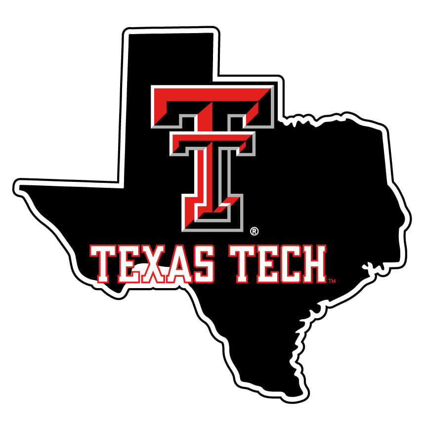 Texas Tech Red Raiders 4-Inch State Shape NCAA Vinyl Decal Sticker for Fans, Students, and Alumni Image 1