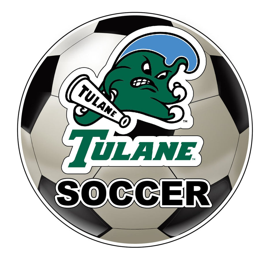 Tulane University Green Wave 4-Inch Round Soccer Ball NCAA Soccer Passion Vinyl Sticker Image 1