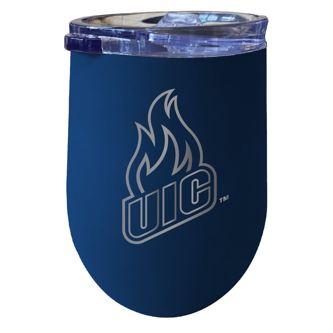 University of Illinois at Chicago NCAA Laser-Etched Wine Tumbler - 12oz Stainless Steel Insulated Cup Image 3